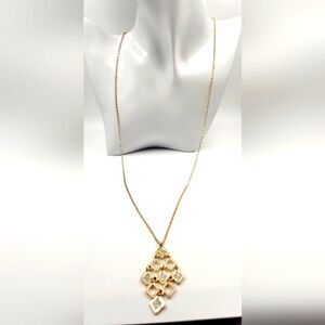 Phoenix feather Diamond‎ cut drop necklace